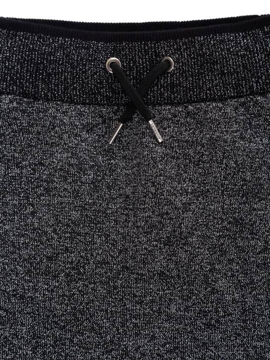 Givenchy: Lurex knit skirt w/ embroidered logo - Gümüş/Siyah - kids-girls_1 | Luisa Via Roma