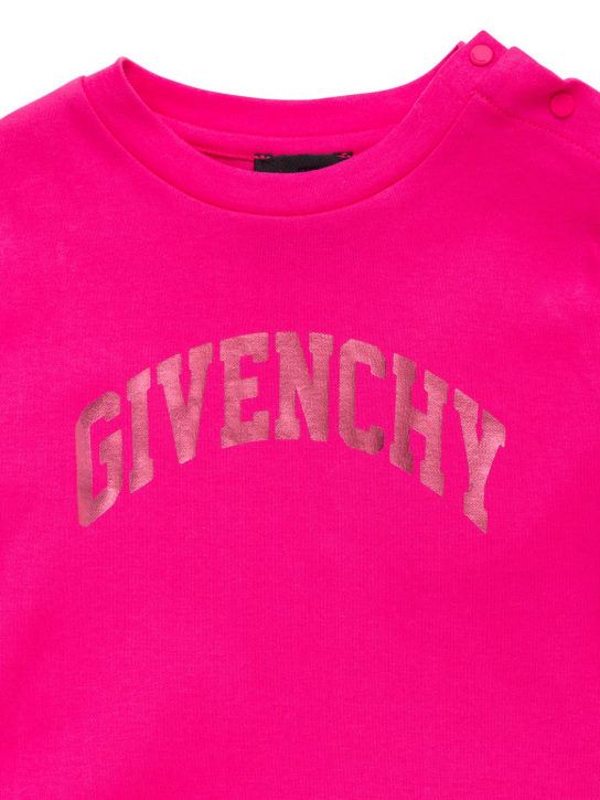 Givenchy: 褶饰棉质平纹针织衬衫裙 - kids-girls_1 | Luisa Via Roma
