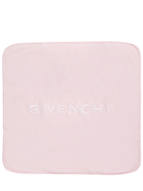 Givenchy: Couverture en jersey de coton à logo - Rose - kids-girls_0 | Luisa Via Roma