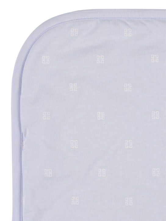 Givenchy: Manta de algodón jersey con logo - Azul Claro - kids-girls_1 | Luisa Via Roma