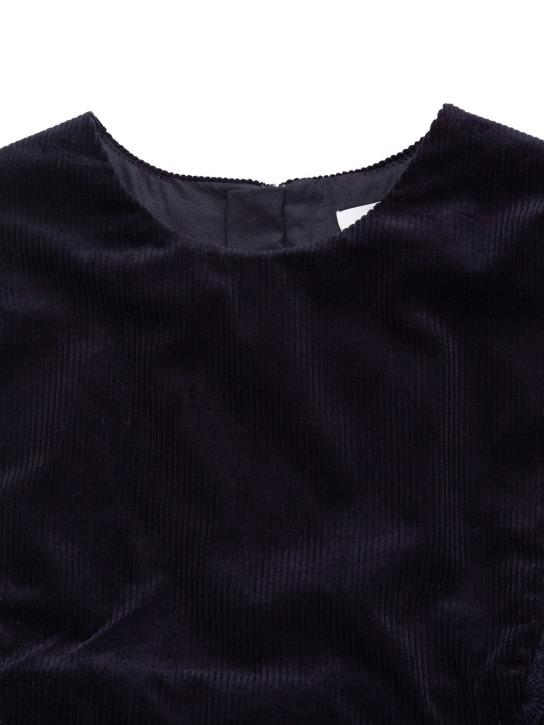Chloé: Vestito in cotone organico millerighe - Navy - kids-girls_1 | Luisa Via Roma