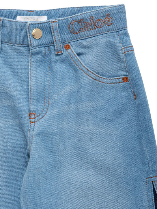 Chloé: Organic cotton denim jeans - Denim - kids-girls_1 | Luisa Via Roma