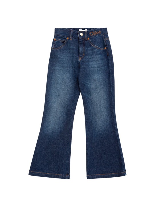 Chloé: Organic cotton denim jeans - Denim - kids-girls_0 | Luisa Via Roma