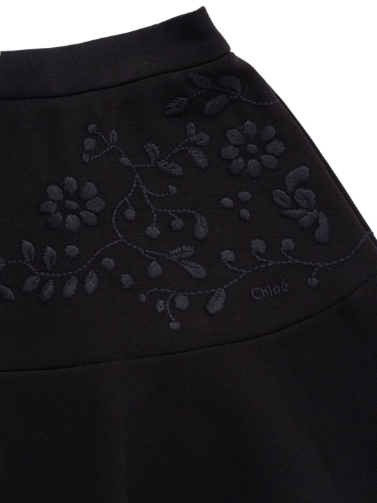 Chloé: Organic cotton blend skirt - Lacivert - kids-girls_1 | Luisa Via Roma