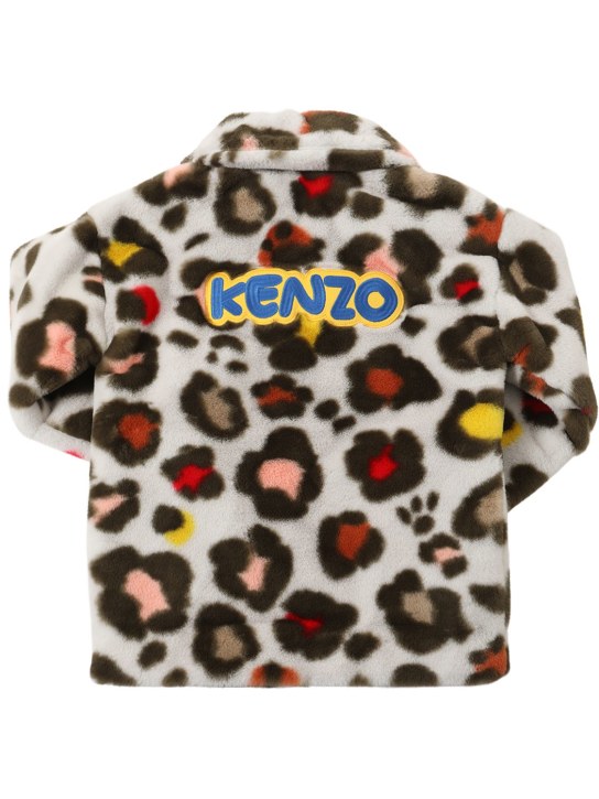 Kenzo Kids: Cappotto in pelliccia sintetica stampata - Multicolore - kids-girls_0 | Luisa Via Roma