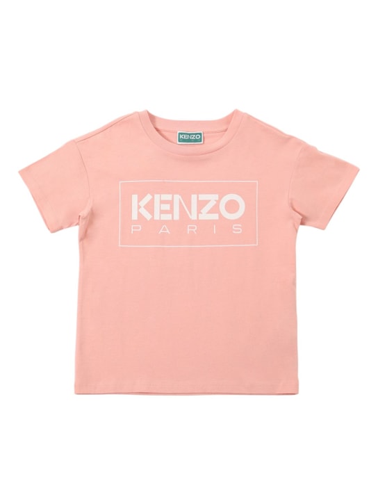 Kenzo Kids: Organic cotton t-shirt w/logo - kids-girls_0 | Luisa Via Roma