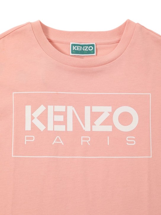 Kenzo Kids: Organic cotton t-shirt w/logo - kids-girls_1 | Luisa Via Roma