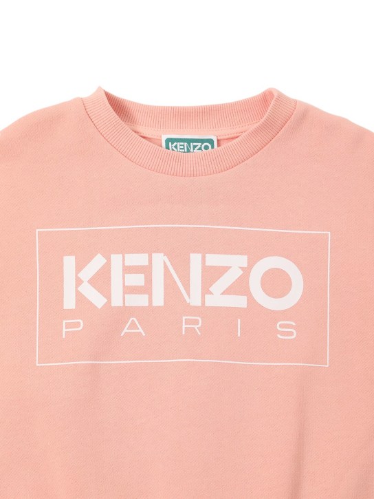 Kenzo Kids: 로고 코튼 스웻 셔츠 - 핑크 - kids-girls_1 | Luisa Via Roma