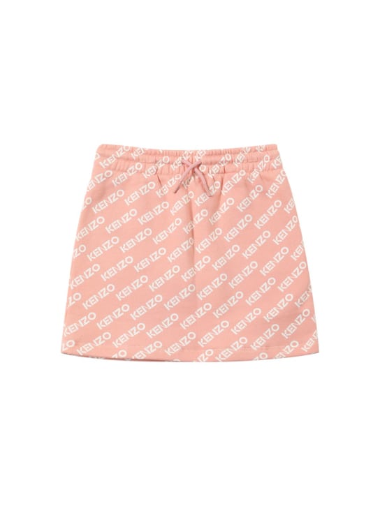 Kenzo Kids: Cotton sweat skirt w/logo - Rosa - kids-girls_0 | Luisa Via Roma