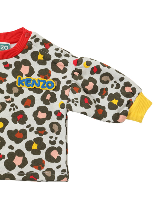 Kenzo Kids: Felpa in jersey di cotone con stampa - Multicolore - kids-girls_1 | Luisa Via Roma