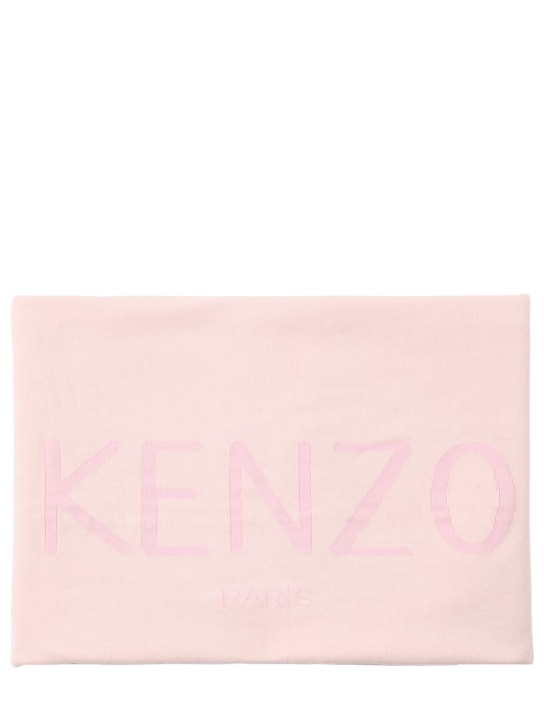 Kenzo Kids: Printed cotton blanket w/logo - Rosa - kids-girls_1 | Luisa Via Roma