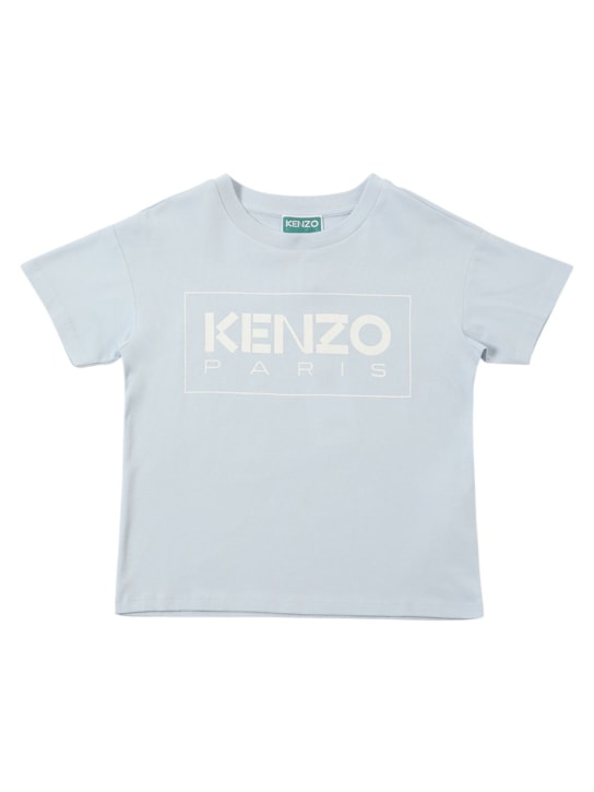 Kenzo Kids: T-shirt in cotone organico con logo - kids-boys_0 | Luisa Via Roma