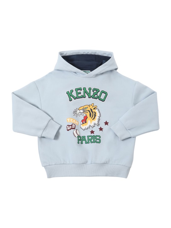 Kenzo Kids: Logo printed cotton blend hoodie - kids-boys_0 | Luisa Via Roma