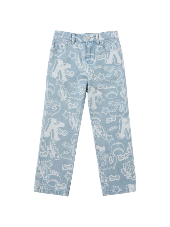 Kenzo Kids: Jeans in denim di cotone con logo - Denim - kids-boys_0 | Luisa Via Roma