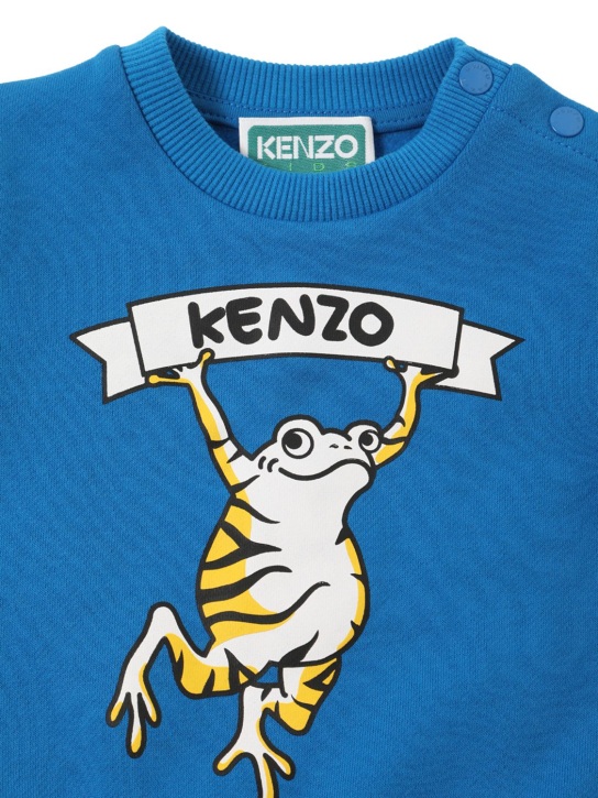Kenzo Kids: Sudadera de algodón con logo - Azul - kids-boys_1 | Luisa Via Roma