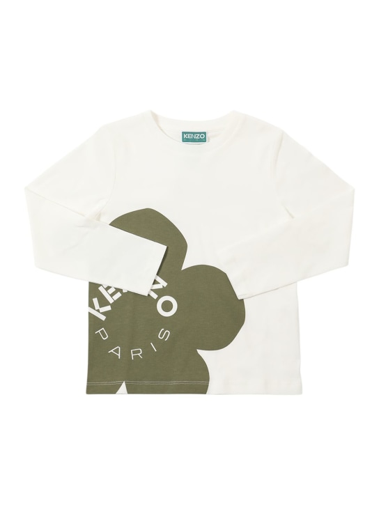 Kenzo Kids: T-shirt in jersey di cotone organico stampato - kids-girls_0 | Luisa Via Roma