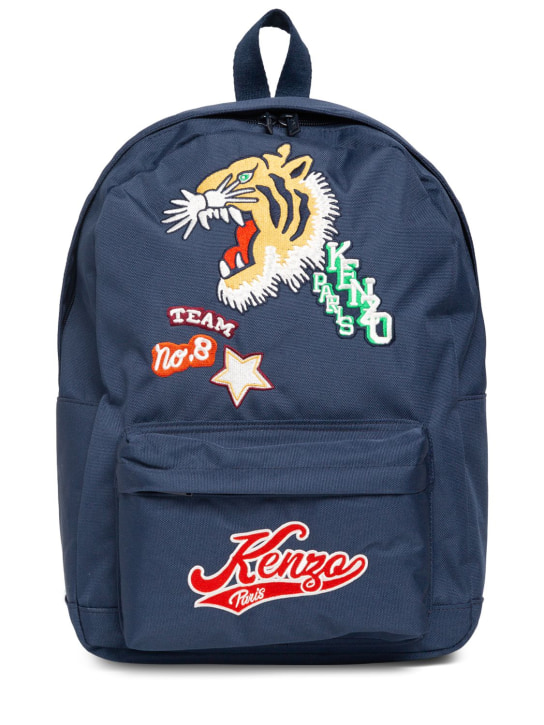 Embroidered nylon backpack w logo Kenzo Kids Boys