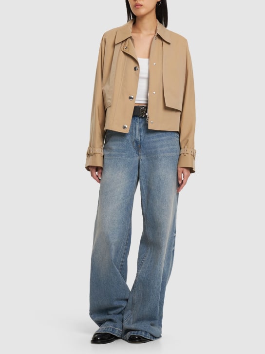 Burberry: Pippa cotton gabardine cropped jacket - Honig - women_1 | Luisa Via Roma