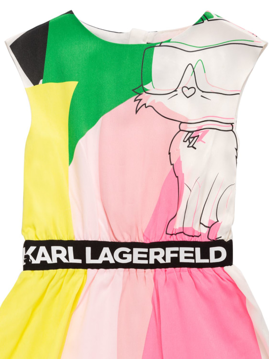 Karl Lagerfeld: Vestido de viscosa con logo - kids-girls_1 | Luisa Via Roma
