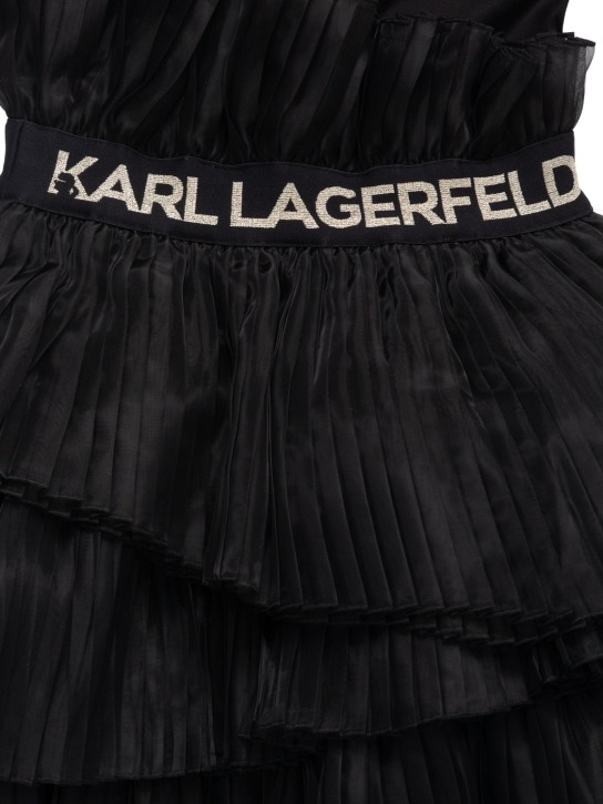 Cotton Blend Dress W Logo Karl Lagerfeld Girls Luisaviaroma