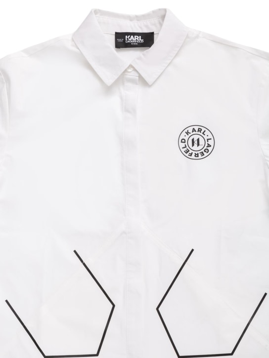 Karl Lagerfeld: Cotton poplin shirt dress - Weiß - kids-girls_1 | Luisa Via Roma