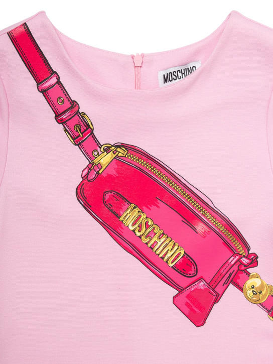 Moschino: Printed Punto Milano dress - Pink - kids-girls_1 | Luisa Via Roma