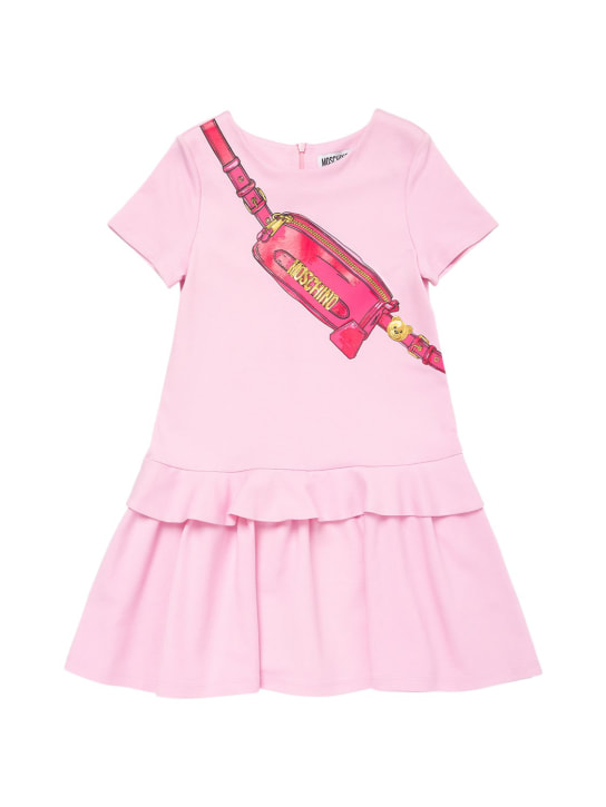 Moschino: Printed Punto Milano dress - Rosa - kids-girls_0 | Luisa Via Roma