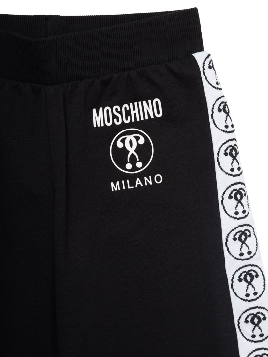 Moschino: Pantalon en coton à logo - Noir - kids-girls_1 | Luisa Via Roma