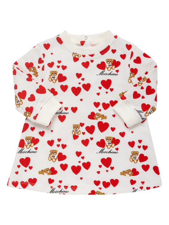 Moschino: Hearts print cotton sweat dress - kids-girls_0 | Luisa Via Roma