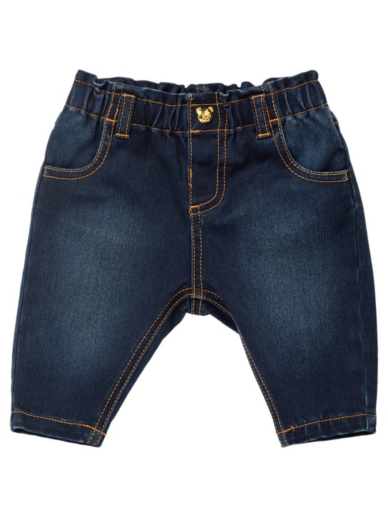 Moschino: Jeans de denim de algodón stretch - Denim - kids-girls_0 | Luisa Via Roma