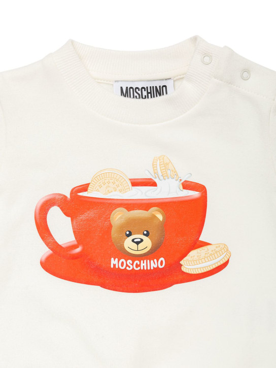 Moschino: Rubberized cotton sweatshirt w/logo - kids-girls_1 | Luisa Via Roma
