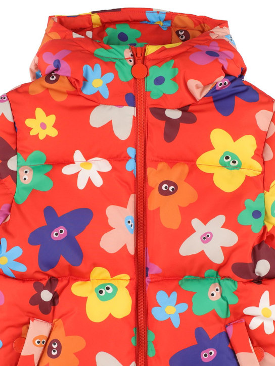 Stella Mccartney Kids: Recycled nylon puffer jacket - Kırmızı - kids-girls_1 | Luisa Via Roma