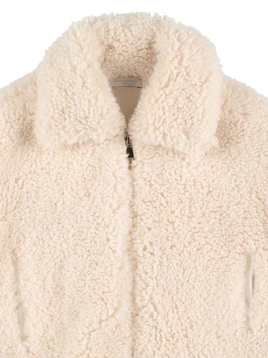 Stella Mccartney Kids: Recycled faux fur jacket - Beyaz - kids-girls_1 | Luisa Via Roma