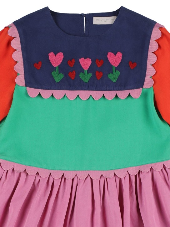 Stella Mccartney Kids: Vestido de viscosa color block - Multicolor - kids-girls_1 | Luisa Via Roma