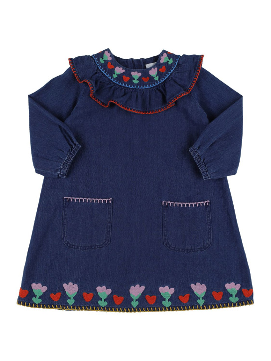 Stella Mccartney Kids: Organic cotton denim dress - Kot - kids-girls_0 | Luisa Via Roma