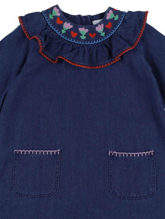 Stella Mccartney Kids: Vestido de denim de algodón orgánico - Denim - kids-girls_1 | Luisa Via Roma