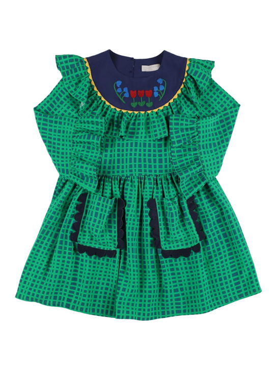 Stella Mccartney Kids: Printed viscose dress - Grün - kids-girls_0 | Luisa Via Roma