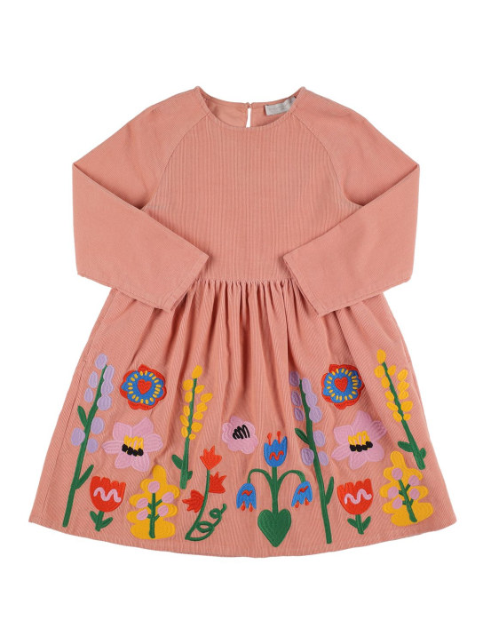 Stella Mccartney Kids: Organic corduroy cotton dress - Rosa - kids-girls_0 | Luisa Via Roma