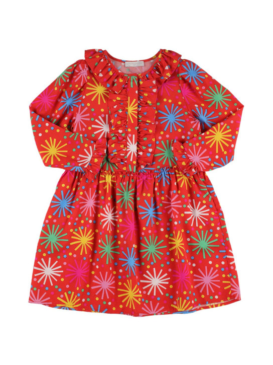 Stella Mccartney Kids: Vestito in lyocell stampato - Rosso - kids-girls_0 | Luisa Via Roma