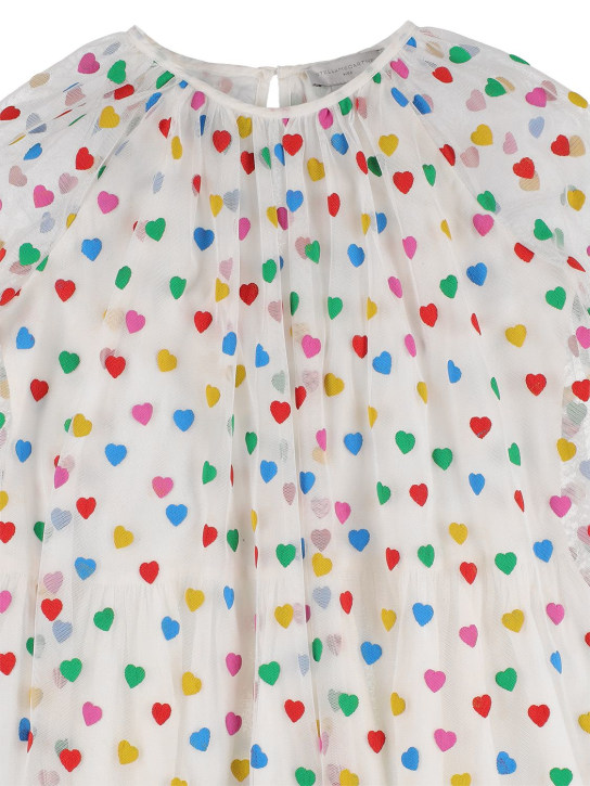 Stella Mccartney Kids: Recycled printed stretch tulle dress - Weiß - kids-girls_1 | Luisa Via Roma