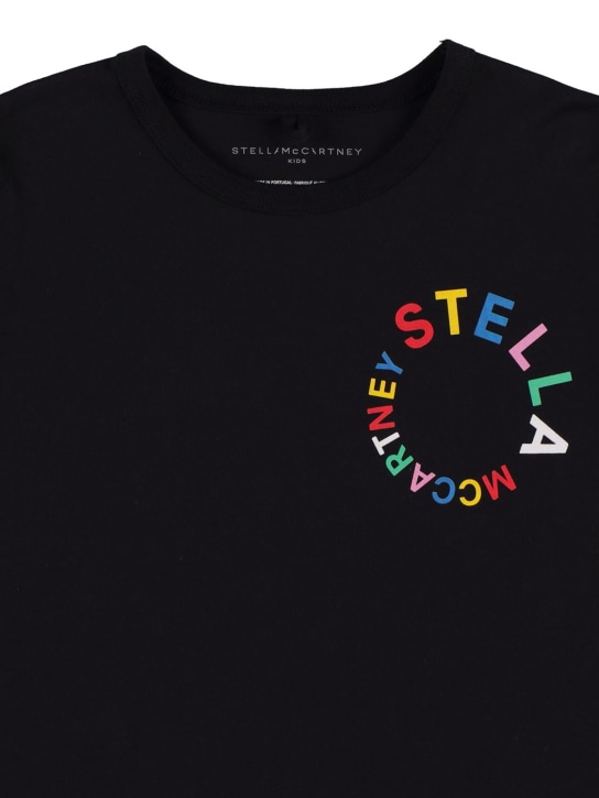 Stella Mccartney Kids: Logo print organic cotton t-shirt - kids-girls_1 | Luisa Via Roma