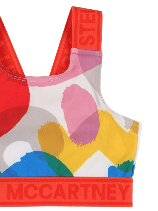 Stella Mccartney Kids: Top de nylon reciclado con estampado - Multicolor - kids-girls_1 | Luisa Via Roma