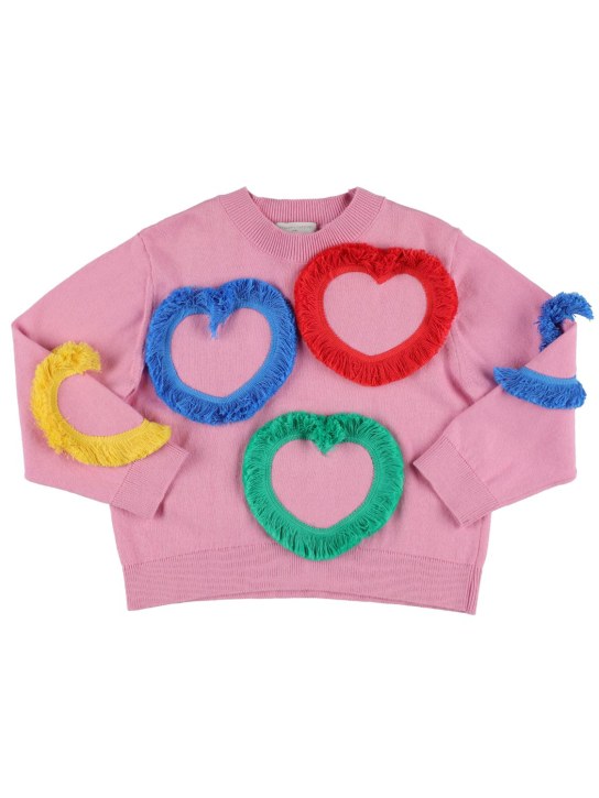 Stella Mccartney Kids: Suéter de punto de algodón orgánico - Rosa - kids-girls_0 | Luisa Via Roma