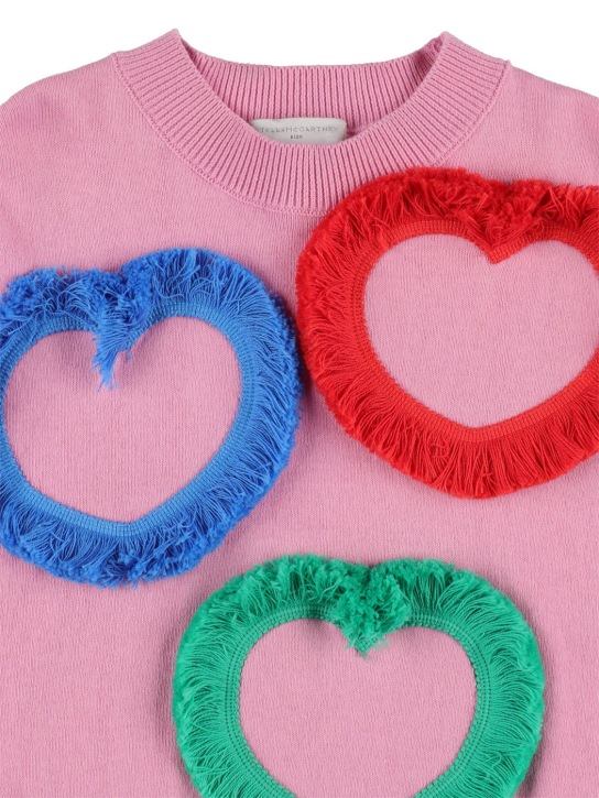 Stella Mccartney Kids: Organic cotton knit sweater - Pink - kids-girls_1 | Luisa Via Roma