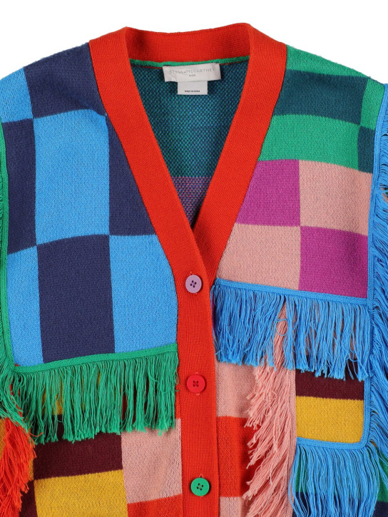 Stella Mccartney Kids: Printed organic cotton knit cardigan - Multicolor - kids-girls_1 | Luisa Via Roma