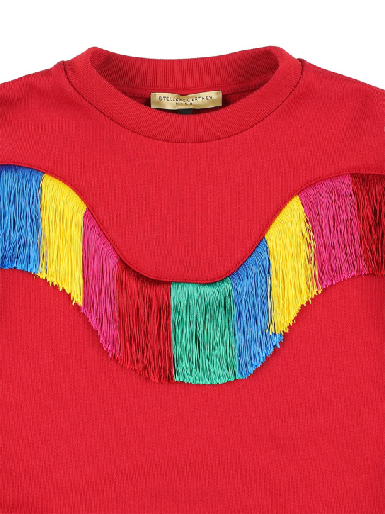 Stella Mccartney Kids: Sweat-shirt en coton organique - Rouge - kids-girls_1 | Luisa Via Roma