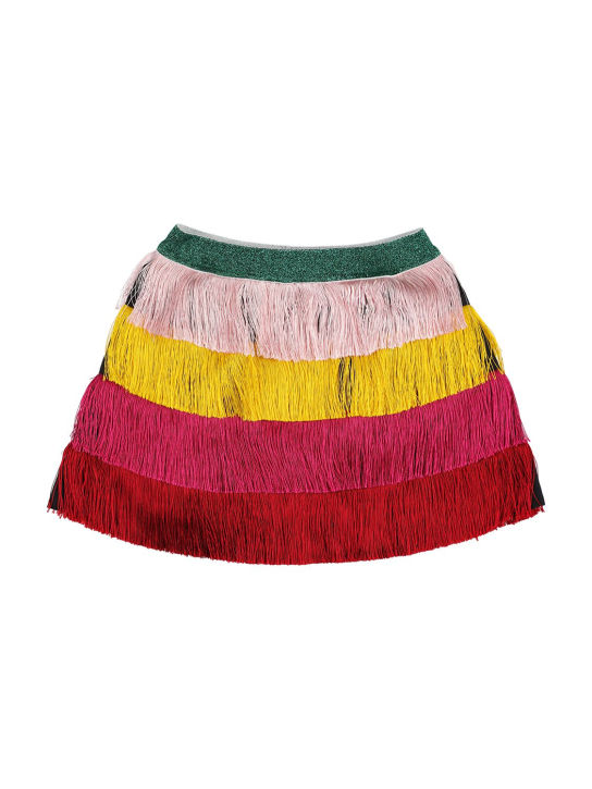 Stella Mccartney Kids: Minifalda con flecos reciclados - Multicolor - kids-girls_0 | Luisa Via Roma