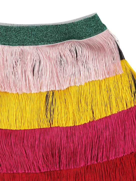 Stella Mccartney Kids: Recycled fringe mini skirt - Multicolor - kids-girls_1 | Luisa Via Roma