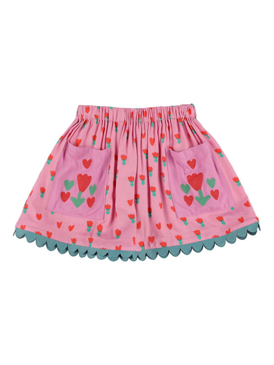 Stella Mccartney Kids: Printed viscose skirt - Rosa - kids-girls_0 | Luisa Via Roma