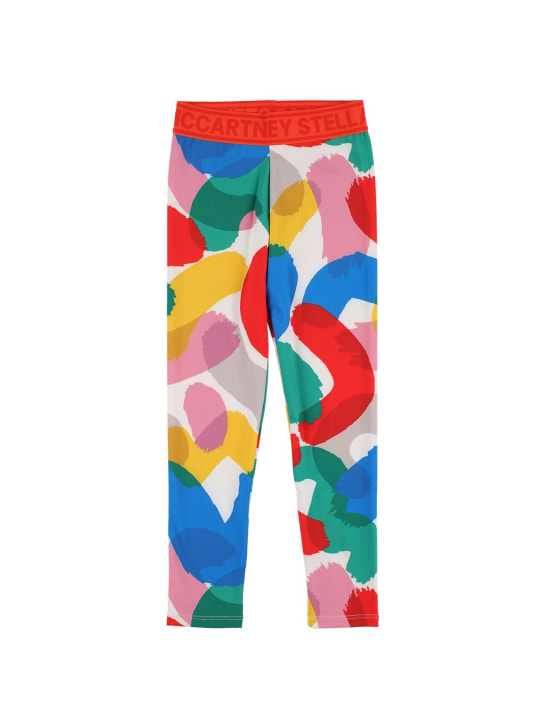 Stella Mccartney Kids: Printed recycled tech leggings - Multicolor - kids-girls_0 | Luisa Via Roma